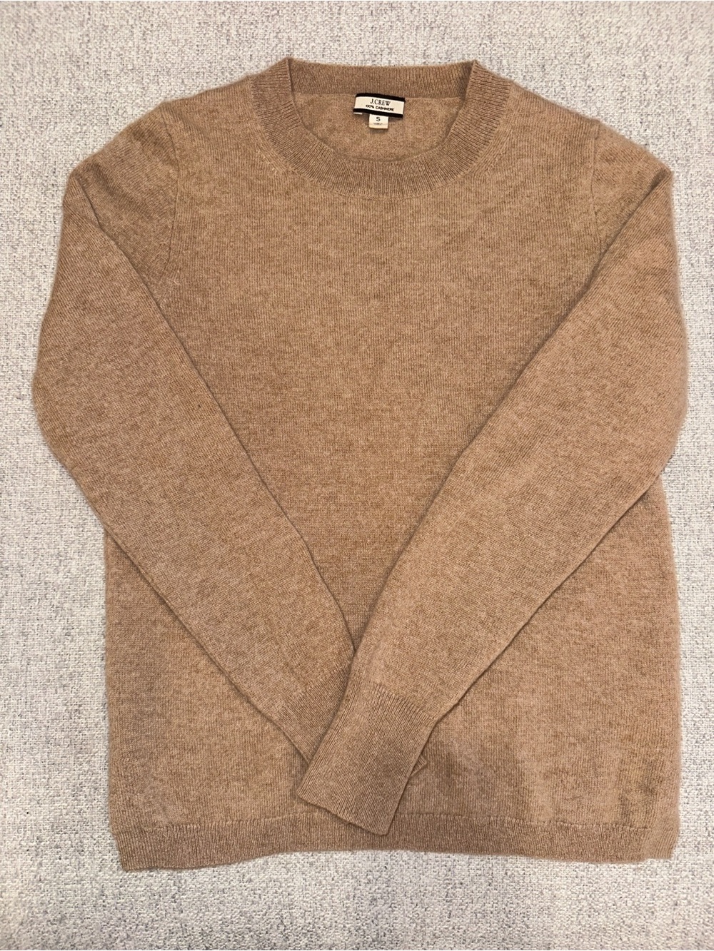 J. Crew Women's Camel Cashmere Crewneck Sweater